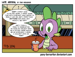 Size: 1180x900 | Tagged: safe, artist:pony-berserker, spike, dragon, g4, the saddle row review, comic, male, single panel, solo