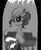 Size: 1024x1251 | Tagged: safe, artist:ponsce, pinkie pie, g4, the saddle row review, female, hat, monochrome, pinkie clone, solo