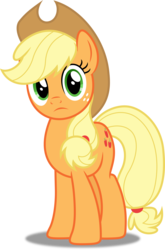 Size: 3302x5000 | Tagged: safe, artist:dashiesparkle, applejack, earth pony, pony, g4, my little pony: friendship is magic, tanks for the memories, .svg available, applejack cries on the inside, female, looking at you, simple background, solo, transparent background, vector