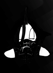 Size: 2500x3400 | Tagged: safe, artist:tenenbris, oc, oc only, oc:culpa, clothes, gas mask, high res, hoodie, solo