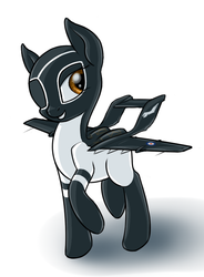 Size: 527x715 | Tagged: safe, artist:jh, original species, plane pony, pony, de havilland sea vixen, eyepatch, fighter, foxy lady, g-cvix, jet fighter, plane, ponified, sea vixen, solo, xp924