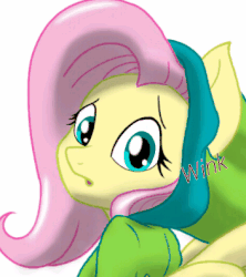 Size: 352x396 | Tagged: safe, artist:theroyalprincesses, fluttershy, equestria girls, g4, animated, female, wink