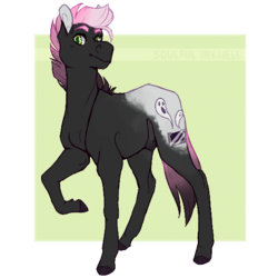 Size: 540x540 | Tagged: safe, artist:knifebun, oc, oc only, oc:soulful inkwell, earth pony, pony, hoers, male, nudity, sheath, solo