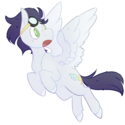 Size: 550x550 | Tagged: safe, artist:knifebun, soarin', pony, g4, chibi, flying, male, old cutie mark, simple background, solo, transparent background, unshorn fetlocks