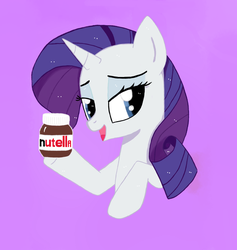 Size: 1512x1595 | Tagged: safe, artist:skatalapu, rarity, pony, g4, female, food, nutella, solo