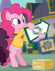 Size: 289x375 | Tagged: safe, screencap, pinkie pie, elephant, pony, g4, spice up your life, animated, bipedal, cute, dancing, diapinkes, female, sign