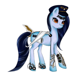 Size: 1000x1000 | Tagged: safe, artist:yuntaoxd, oc, oc only, original species, plane pony, pony, fire, hat, jet engine, plane, simple background, solo, transparent background, wheel