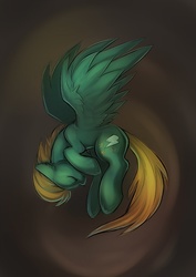 Size: 724x1024 | Tagged: safe, artist:dragonataxia, lightning dust, pegasus, pony, g4, eyes closed, female, solo, spread wings, wings