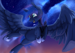 Size: 3507x2480 | Tagged: safe, artist:baldmoose, princess luna, g4, ethereal mane, female, galaxy mane, high res, necklace, solo