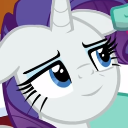 Size: 528x528 | Tagged: safe, edit, edited screencap, screencap, rarity, zephyr breeze, pegasus, pony, unicorn, flutter brutter, g4, duo, female, floppy ears, inverted mouth, male, mare, offscreen character, solo focus, stallion