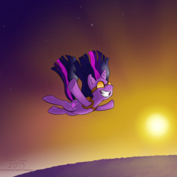 Size: 1600x1600 | Tagged: safe, artist:sketchinetch, twilight sparkle, pony, g4, female, skydiving, solo