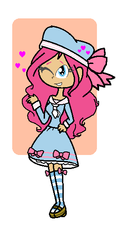 Size: 284x571 | Tagged: safe, artist:obeliskgirljohanny, pinkie pie, human, g4, cute, female, heart, human coloration, humanized, looking at you, smiling, solo, wink