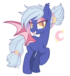 Size: 2600x2800 | Tagged: safe, artist:hawthornss, oc, oc only, oc:moon sugar, bat pony, pony, bedroom eyes, female, high res, looking at you, simple background, smiling, solo, transparent background