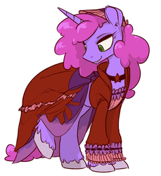 Size: 2817x3081 | Tagged: safe, artist:inlucidreverie, oc, oc only, oc:paintblood, pony, unicorn, a hearth's warming tail, g4, ask-paintblood, clothes, crossdressing, dress, eyelashes, femboy, high res, male, stallion