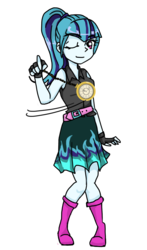 Size: 1024x1736 | Tagged: safe, artist:crazytreasurestudio, sonata dusk, equestria girls, g4, alternate clothes, female, hypnotist, solo, watch