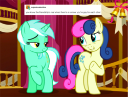 Size: 745x564 | Tagged: safe, bon bon, lyra heartstrings, sweetie drops, g4, slice of life (episode), comments, tumblr, tumblr fandom text posts