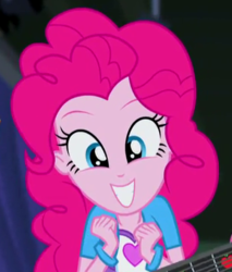 Size: 350x410 | Tagged: safe, screencap, pinkie pie, equestria girls, g4, my little pony equestria girls: rainbow rocks, cropped, cute, diapinkes, excited, female, grin, happy, smiling, solo