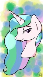 Size: 320x568 | Tagged: safe, artist:everdale, princess celestia, g4, bust, female, phone wallpaper, portrait, solo, wallpaper