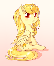 Size: 1600x1920 | Tagged: safe, artist:dsp2003, oc, oc only, oc:solar swirl, alicorn, pony, alicorn oc, female, looking at you, simple background, sitting, solo