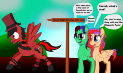 Size: 1600x947 | Tagged: safe, artist:yifle1, oc, oc only, oc:toonkriticy2k, pegasus, pony, female, funny aneurysm moment, male, mare, red and black oc, stallion
