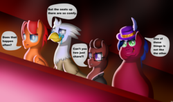 Size: 1023x601 | Tagged: safe, artist:brawny buck, oc, oc only, oc:goldenfox, oc:silver quill, analysis bronies, analysis daily, fatman falling