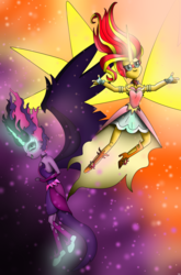 Size: 1600x2424 | Tagged: safe, artist:yifle1, sci-twi, sunset shimmer, twilight sparkle, equestria girls, g4, daydream shimmer, midnight sparkle