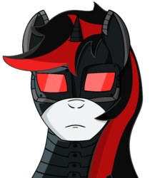 Size: 888x1056 | Tagged: safe, artist:yifle1, oc, oc only, oc:blackjack, fallout equestria, fallout equestria: project horizons, cyber alicorn, level 4 (alicorn eclipse) (project horizons), simple background, solo, transparent background