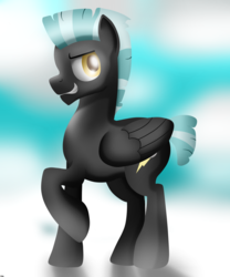 Size: 1600x1920 | Tagged: dead source, safe, artist:yifle1, thunderlane, pegasus, pony, g4, cloud, looking at you, male, raised hoof, solo, stallion