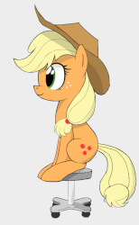 Size: 493x800 | Tagged: safe, artist:zigorsun, applejack, earth pony, pony, g4, 360, animated, chair, cute, female, i have done nothing productive all day, jackabetes, rotating, silly, silly pony, simple background, sitting, solo, spinning, who's a silly pony, you spin me right round