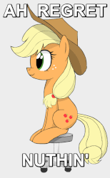 Size: 493x800 | Tagged: safe, artist:zigorsun, applejack, earth pony, pony, g4, 360, accent, animated, c:, chair, cute, female, i have done nothing productive all day, i regret nothing, jackabetes, mare, silly, silly pony, simple background, sitting, smiling, solo, spinning, stool, white background, who's a silly pony
