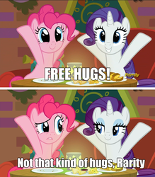 Size: 1366x1556 | Tagged: safe, edit, edited screencap, screencap, pinkie pie, rarity, g4, spice up your life, discovery family logo, screencap comic, the tasty treat