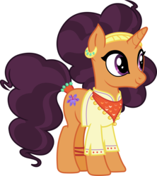 Size: 5331x6000 | Tagged: safe, artist:magister39, saffron masala, pony, g4, spice up your life, absurd resolution, bandana, chef, clothes, female, indian, indian pony, simple background, solo, transparent background, vector