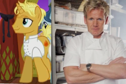 Size: 1542x1028 | Tagged: safe, edit, edited screencap, screencap, gourmand ramsay, human, g4, spice up your life, comparison, gordon ramsay, hell's kitchen, irl, irl human, photo, ponified