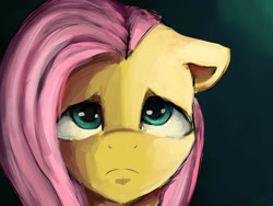 Size: 2400x1800 | Tagged: safe, artist:minckies, fluttershy, pegasus, pony, g4, bust, female, floppy ears, looking at you, looking up, mare, portrait, sad, solo