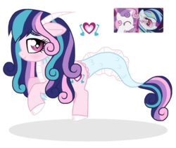 Size: 640x540 | Tagged: safe, artist:unoriginai, sonata dusk, sweetie belle, oc, hybrid, g4, crack ship offspring, crack shipping, cute, magical lesbian spawn, offspring, parent:sonata dusk, parent:sweetie belle, ponified, screencap reference, shipping, simple background, sonatabelle, sweetiedusk, transparent background