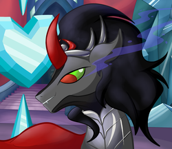 Size: 1024x888 | Tagged: safe, artist:lyricjam, king sombra, g4, antagonist, bad guy, crystal empire, crystal heart, male, solo