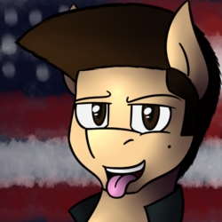 Size: 500x500 | Tagged: safe, artist:ceejayponi, oc, oc only, oc:ceejay, bust, greaser, portrait, solo, tongue out