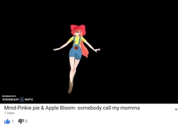 Size: 688x516 | Tagged: safe, alternate version, screencap, apple bloom, human, 3d, alternate song, humanized, mmd, wwe, youtube link
