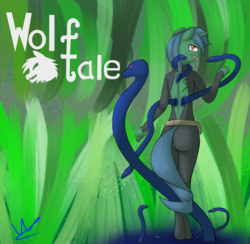 Size: 920x898 | Tagged: safe, artist:wolfy-pony, oc, oc only, snake, anthro, unguligrade anthro, crossover, pose