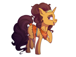Size: 8000x6000 | Tagged: safe, artist:elskafox, saffron masala, g4, spice up your life, absurd resolution, chef, clothes, female, indian, indian pony, missing cutie mark, open mouth, raised hoof, skirt, solo