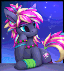 Size: 650x729 | Tagged: safe, artist:rodrigues404, oc, oc only, oc:sugar snap, animated, bracelet, jewelry, necklace, piercing, solo, tail wrap
