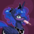 Size: 8000x8000 | Tagged: safe, artist:kp-shadowsquirrel, artist:parclytaxel, princess luna, alicorn, pony, g4, .svg available, absurd resolution, alternate hairstyle, blushing, eating, embarrassed, female, food, looking at you, mare, messy eating, plewds, ponytail, popsicle, question mark, scrunchy face, shading, solo, sucking, surprised, sweat, vector, wide eyes