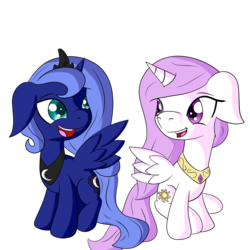 Size: 6500x6500 | Tagged: safe, artist:stormy-draws, princess celestia, princess luna, g4, absurd resolution, cewestia, cute, female, filly, filly celestia, filly luna, floppy ears, pink-mane celestia, royal sisters, simple background, transparent background, woona, younger