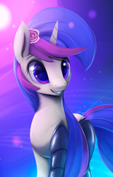 Size: 700x1093 | Tagged: safe, artist:rodrigues404, oc, oc only, oc:katisha, pony, unicorn, amputee, flower, solo