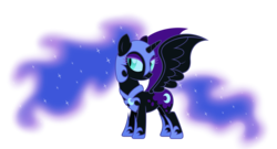 Size: 7386x4000 | Tagged: safe, artist:livehotsun, nightmare moon, g4, absurd resolution, female, filly, nightmare woon, simple background, solo, spread wings, transparent background