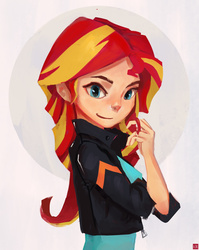 Size: 3318x4159 | Tagged: safe, artist:ajvl, sunset shimmer, equestria girls, g4, female, human coloration, simple background, solo