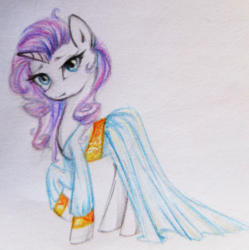 Size: 1024x1030 | Tagged: safe, artist:yuntaoxd, rarity, g4, rarity investigates, clothes, dress, gala dress, traditional art