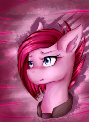 Size: 1401x1929 | Tagged: dead source, safe, artist:emberslament, artist:yuntaoxd, pinkie pie, earth pony, pony, g4, the cutie re-mark, alternate hairstyle, alternate timeline, alternate universe, apinkalypse pie, bust, crystal war timeline, female, pinkamena diane pie, portrait, solo