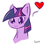 Size: 1510x1502 | Tagged: safe, artist:psicarii, twilight sparkle, pony, g4, female, heart, solo