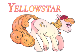 Size: 1280x900 | Tagged: safe, artist:spectralunicorn, oc, oc only, oc:yellowstar, earth pony, pony, butt, flower, jewelry, necklace, plot, rose, simple background, solo